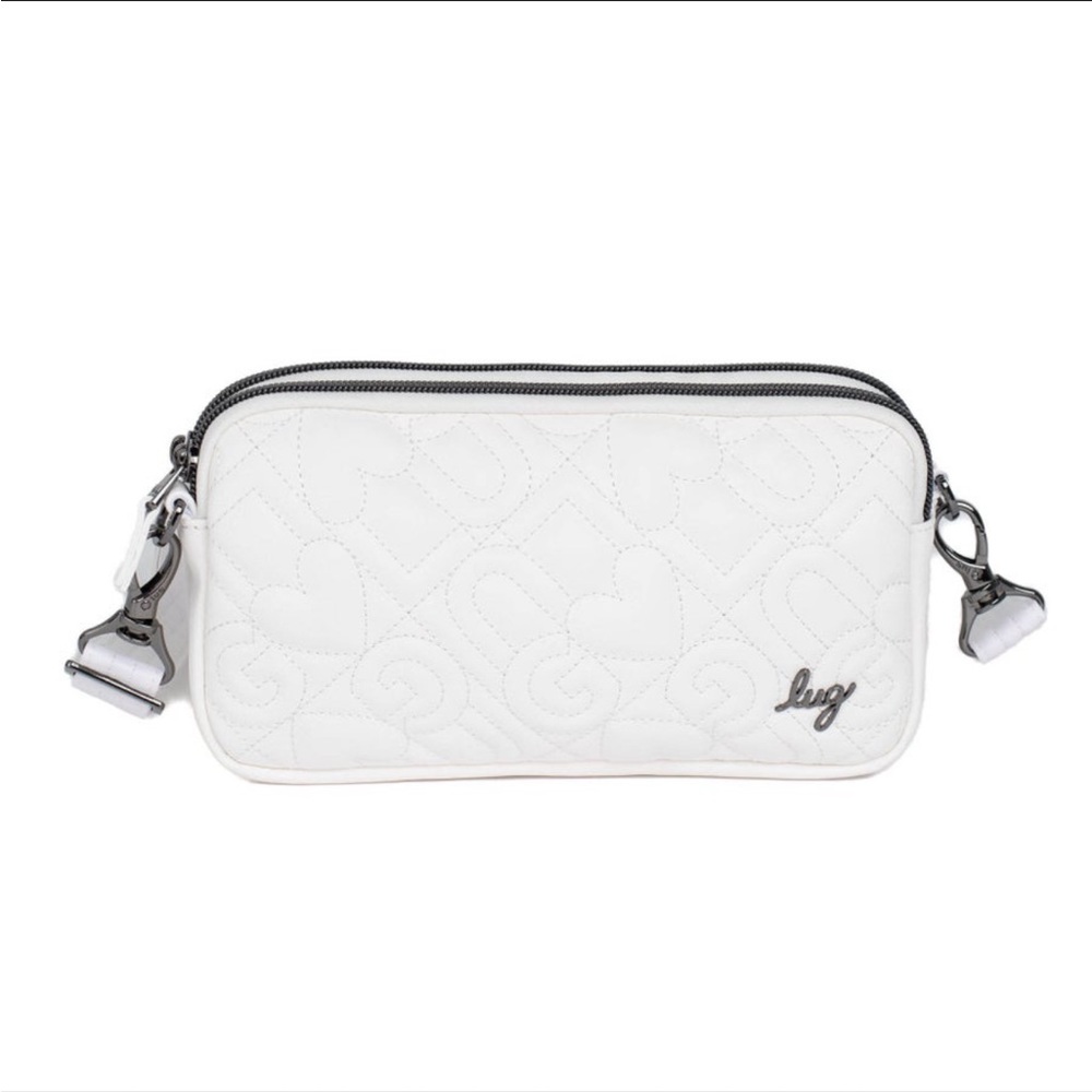 NWT: NEWEST LUG COUPE XL LE SATIN LUXE CONVERTIBLE CROSSBODY BAG- WHITE